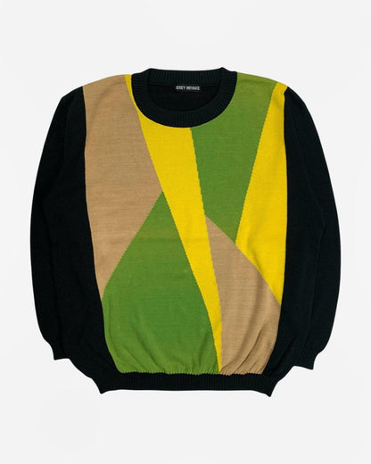 (L-XL) Issey Miyake AW1993 Colour Block Intarsia Knit Sweater - Known Source