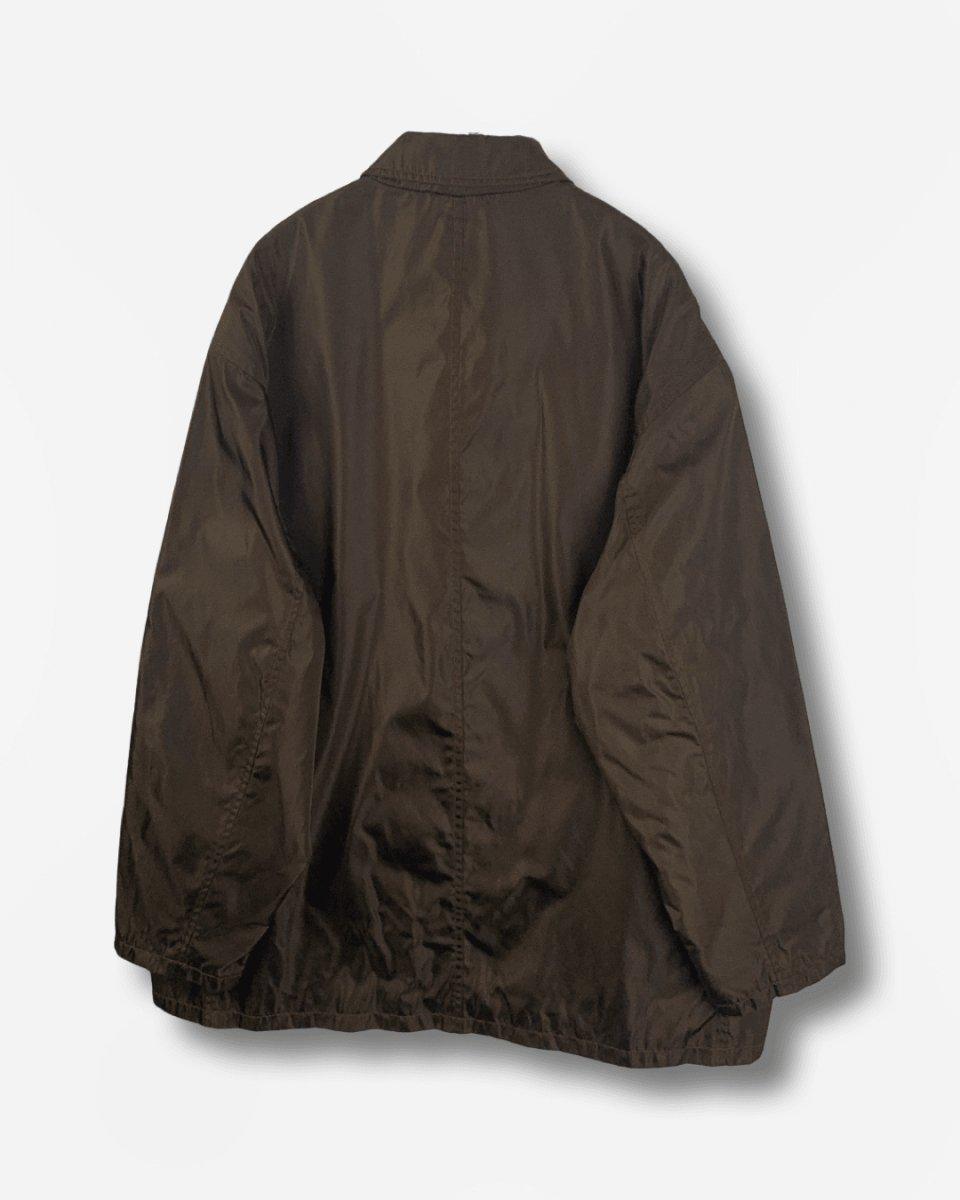 (L-XL) Prada Mainline AW2000 Stiff Nylon Overcoat with Block Pockets - Known Source