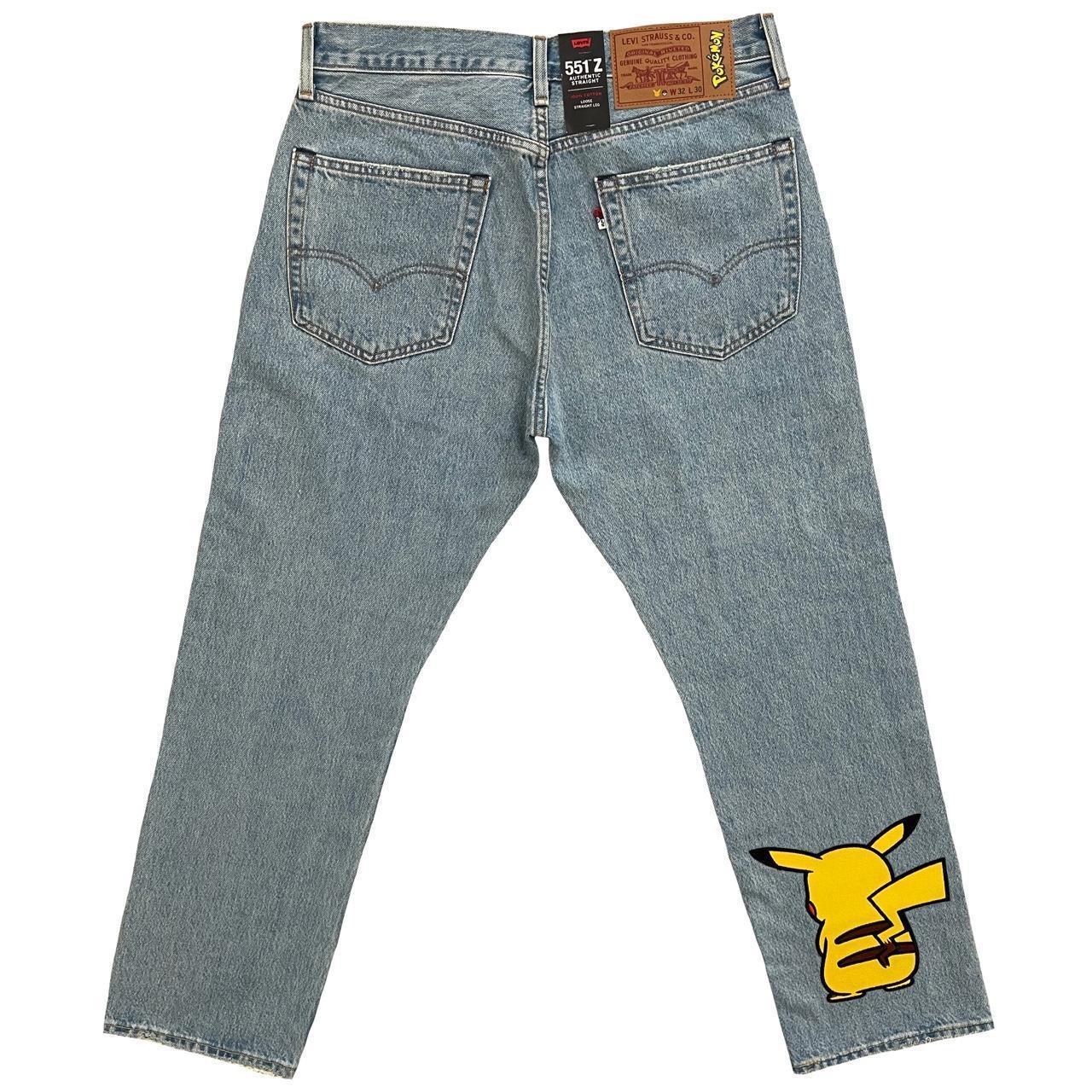 Levi's x online Pokemon 29 x 32 25th Anniversary Pikachu Authentic Straight Jeans New