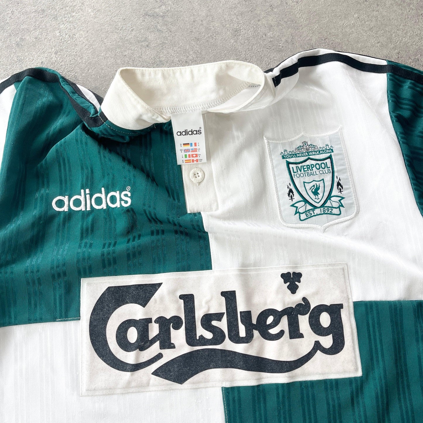 Liverpool x Adidas 1995/96 football away shirt (S) - Known Source