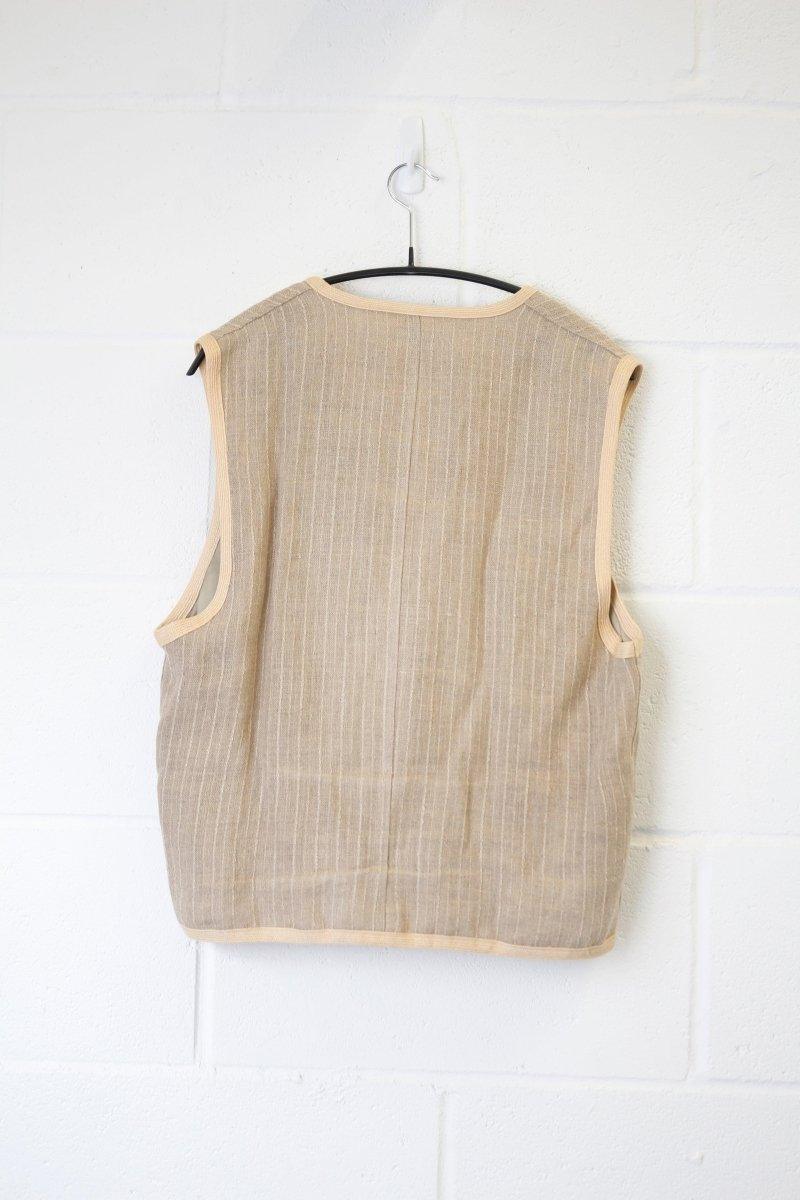 (M) Emporio Armani SS1992 Boxy Linen Textured Vest - Known Source