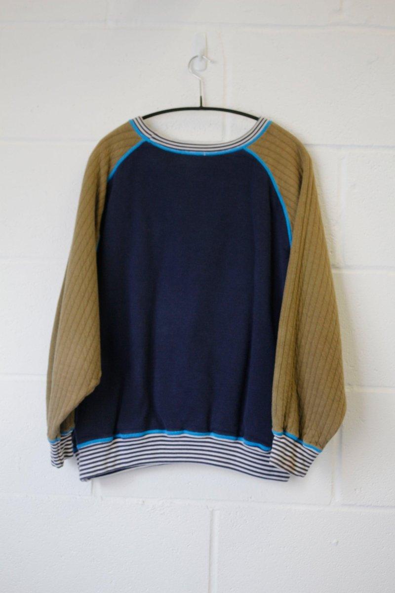 (M-L) Emporio Armani 1980s Cropped Boxy Textured Sweatshirt - Known Source