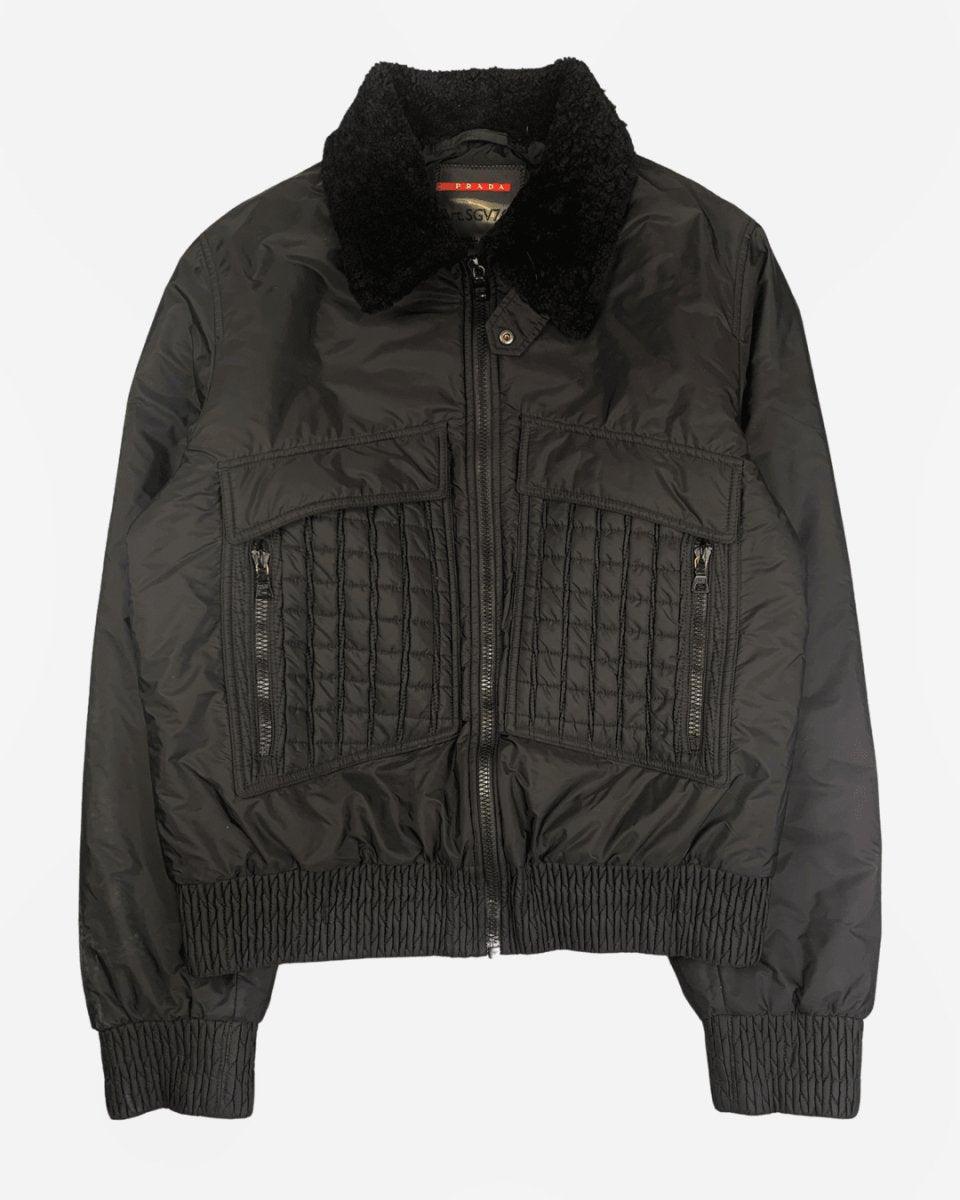 (M-L) Prada AW2001 Cropped Padded Nylon Quilted Cargo Jacket - Known Source