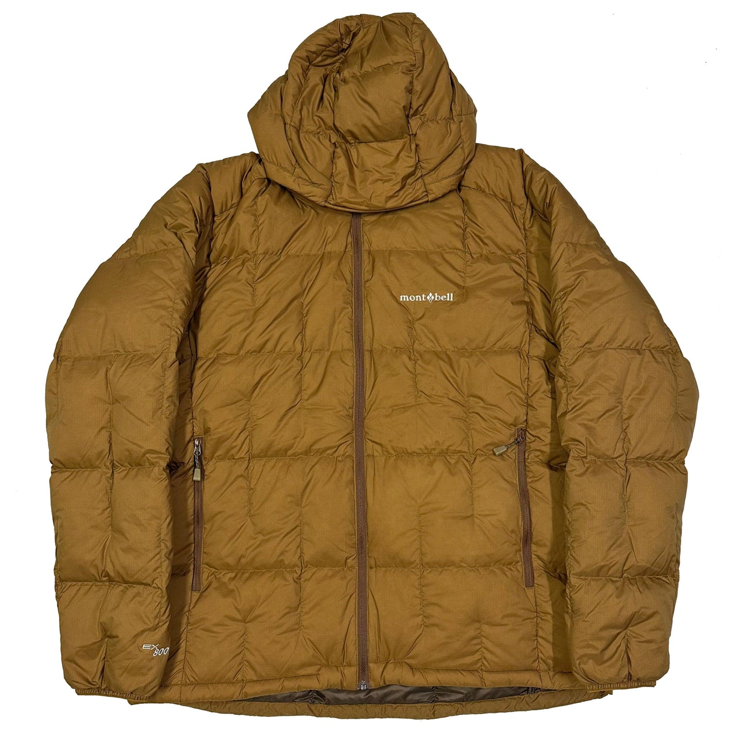 Montbell Square Stitch EX 800 Down Puffer Jacket In Brown ( L ) - Known Source