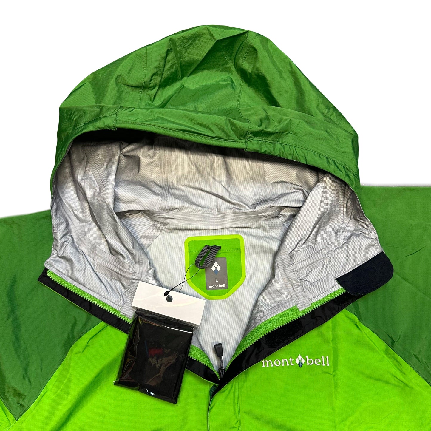 Montbell Two Tone Waterproof Windbreaker Jacket In Green ( L ) - Known Source