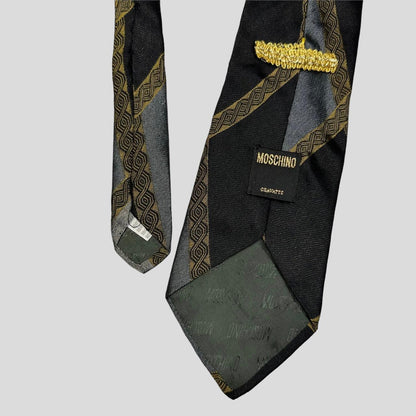 Moschino 90’s Greek Lines Print Tie - Known Source
