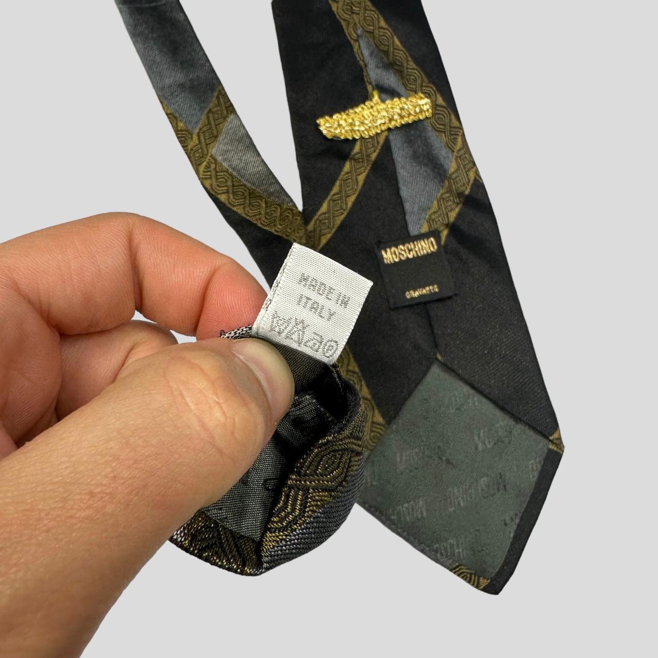 Moschino 90’s Greek Lines Print Tie - Known Source