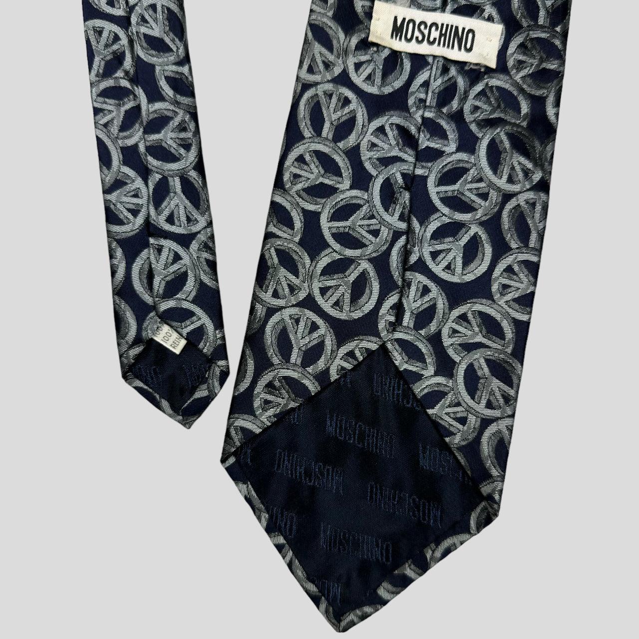 Moschino 90’s Silk Peace Print Tie - Known Source