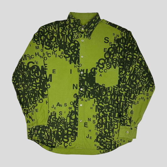 Moschino Jeans 00’s Cryptography Green Shirt - XL - Known Source
