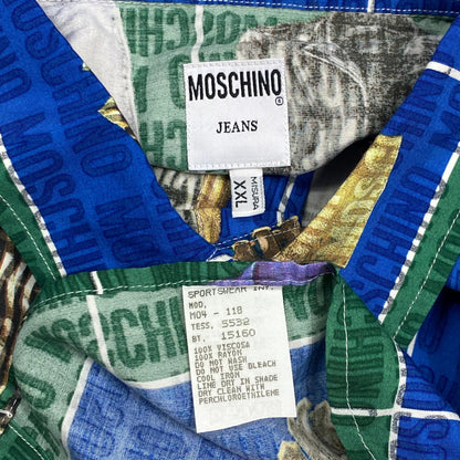 Moschino Jeans 1996 Clothes Print Shirt - XXL - Known Source