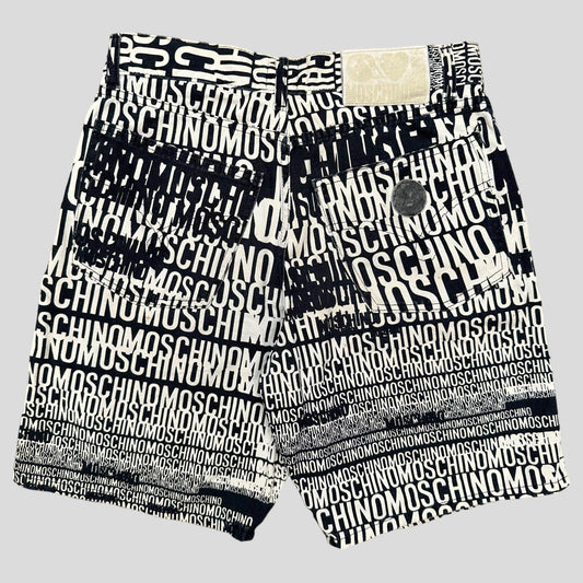 Moschino Jeans 1996 Crazy Spellout Shorts - 31 - Known Source