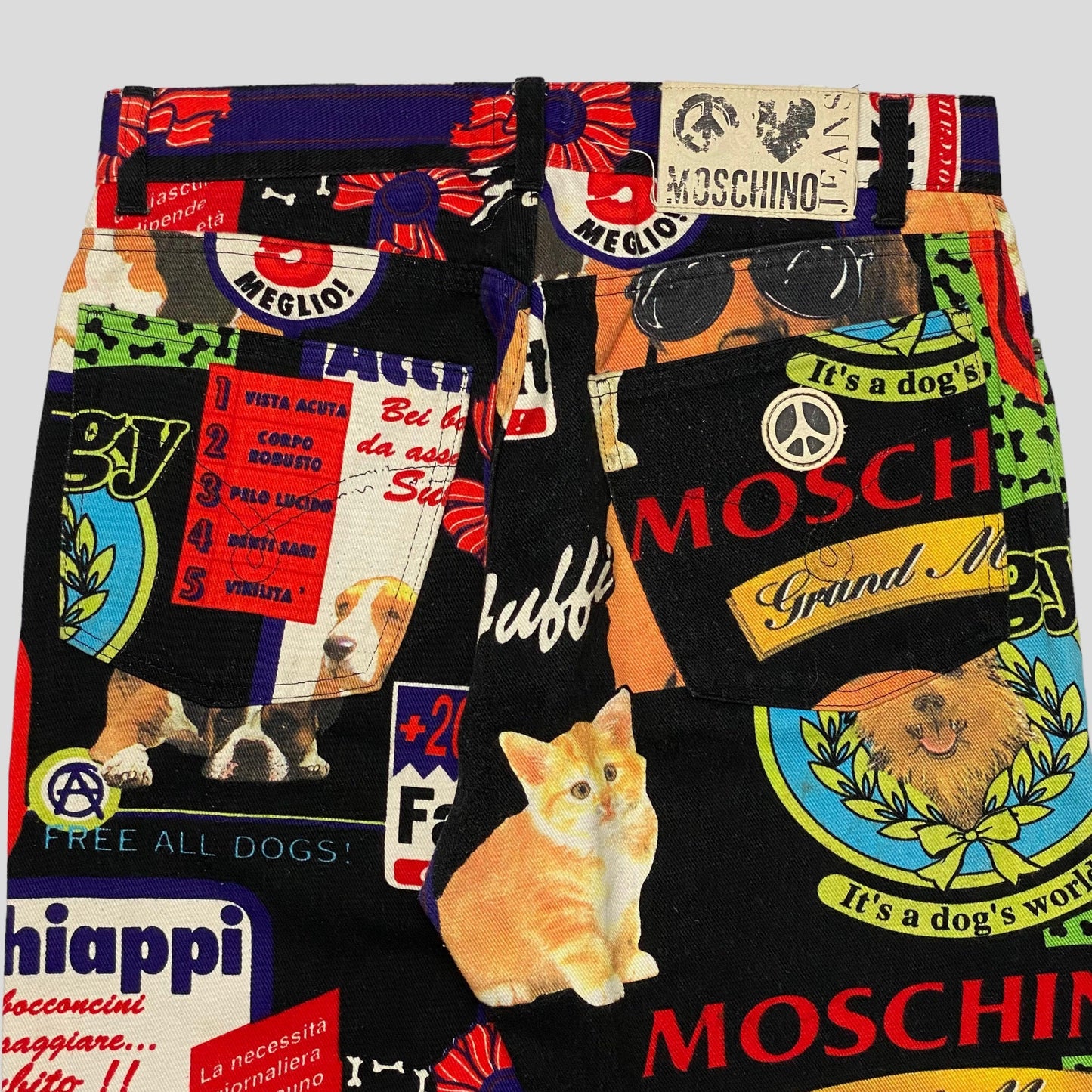 Moschino Jeans 1997 Cats and Dogs Set - 32 & M - Known Source