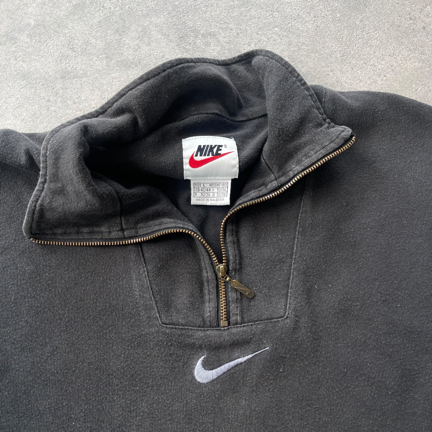 Nike 1990s 1/4 zip heavyweight embroidered sweatshirt (L) - Known Source