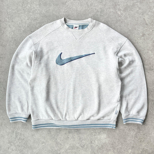 Nike 1990s heavyweight embroidered swoosh sweatshirt (L) - Known Source