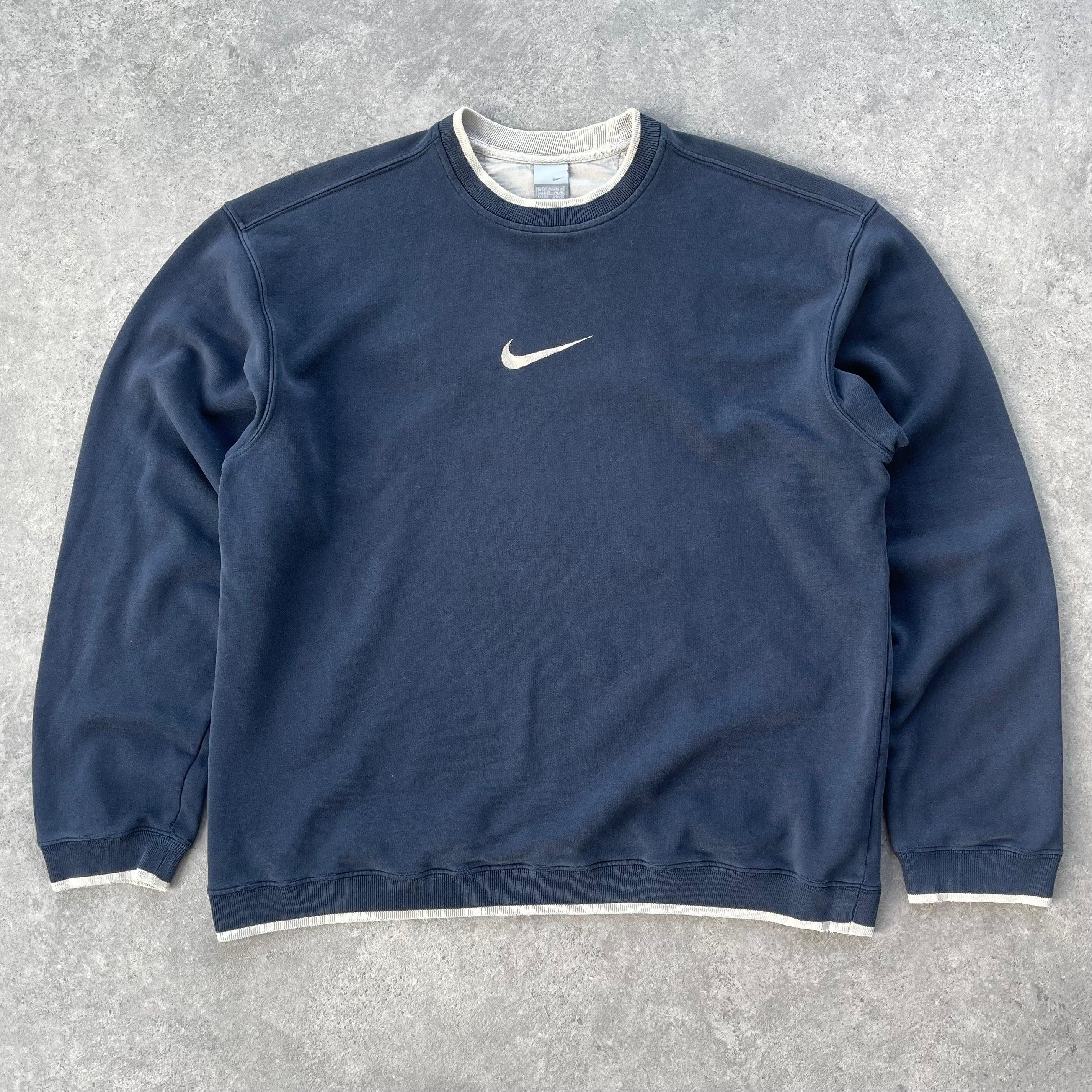 Nike embroidered swoosh sweatshirt sale