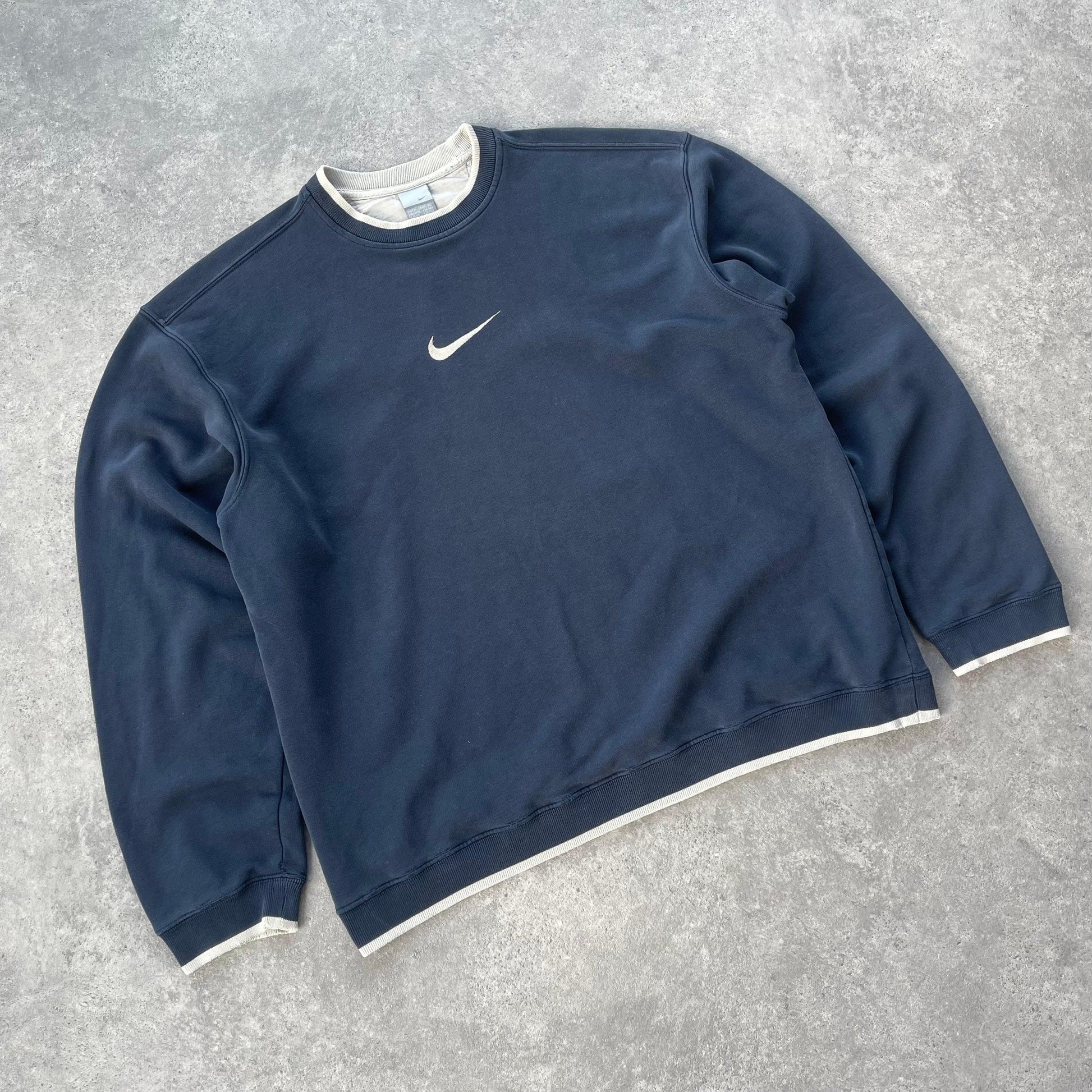 Nike 2000s heavyweight embroidered swoosh sweatshirt (XL) - Known Source