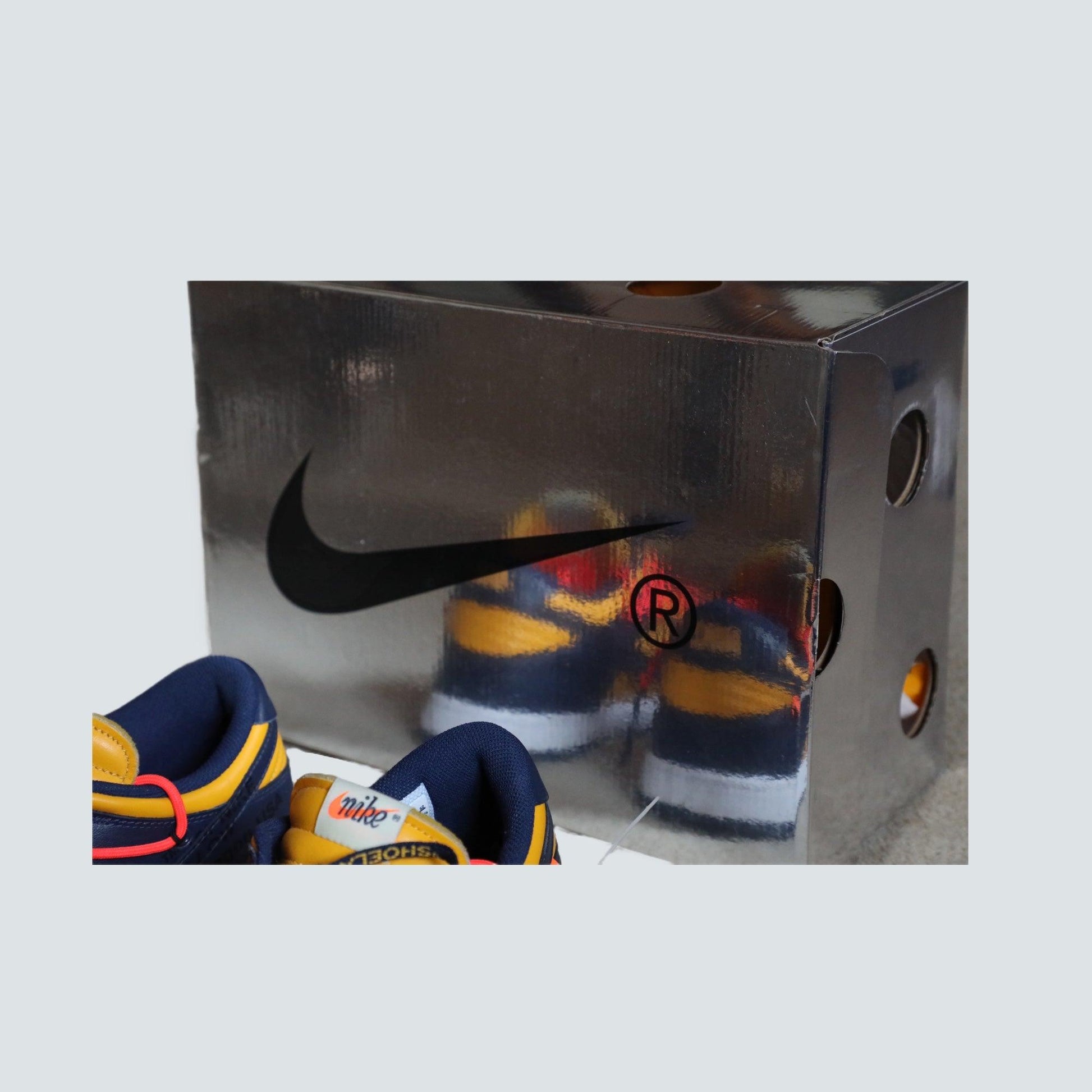 Nike Dunk Low Off-White University Gold Midnight Navy (Uk10) - Known Source