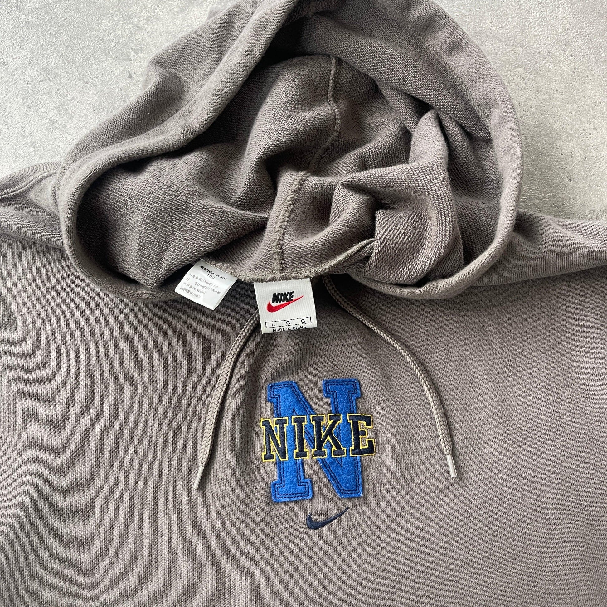 Nike RARE 1990s heavyweight embroidered hoodie (L) - Known Source