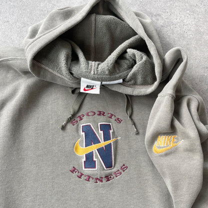 Nike RARE 1990s heavyweight embroidered hoodie (M) - Known Source