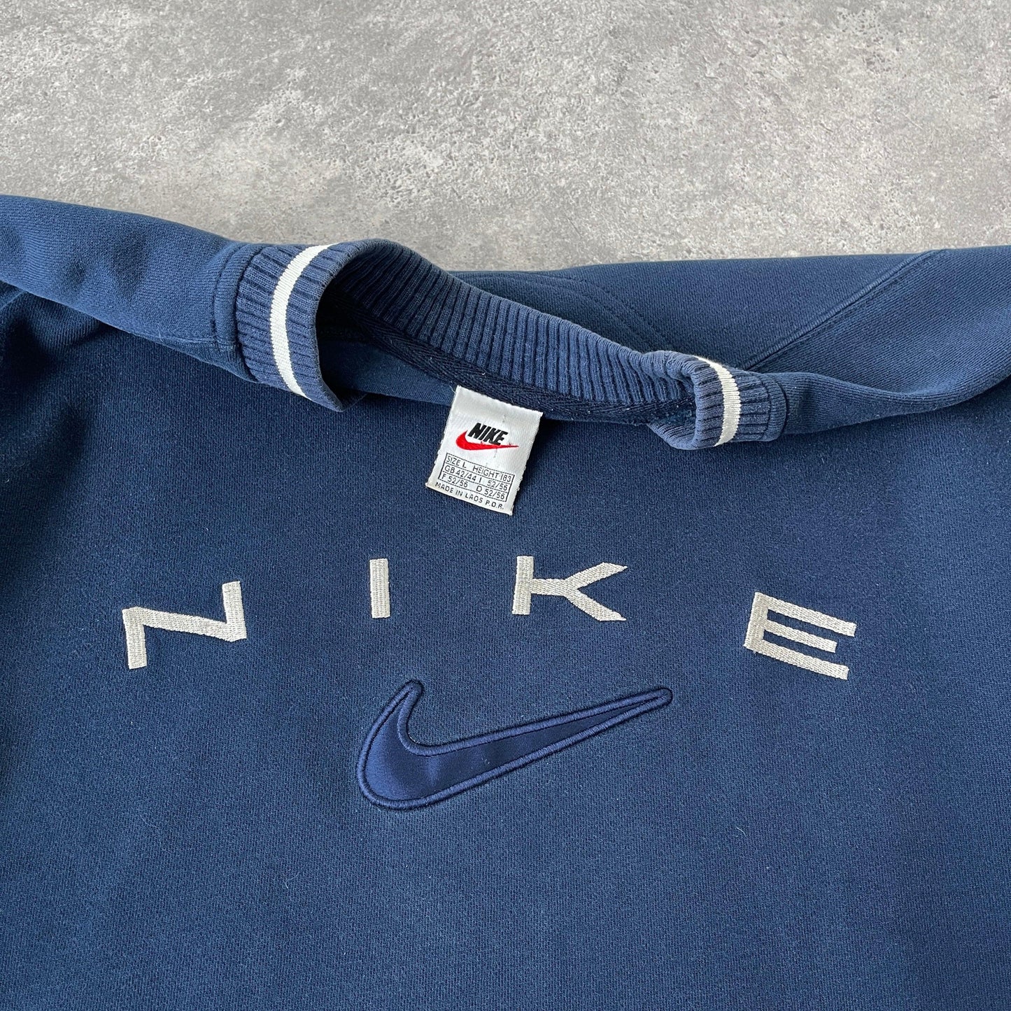 Nike RARE 1990s heavyweight embroidered spellout sweatshirt (L) - Known Source