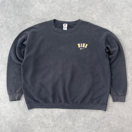 Nike RARE 1990s heavyweight embroidered spellout sweatshirt (XL) - Known Source