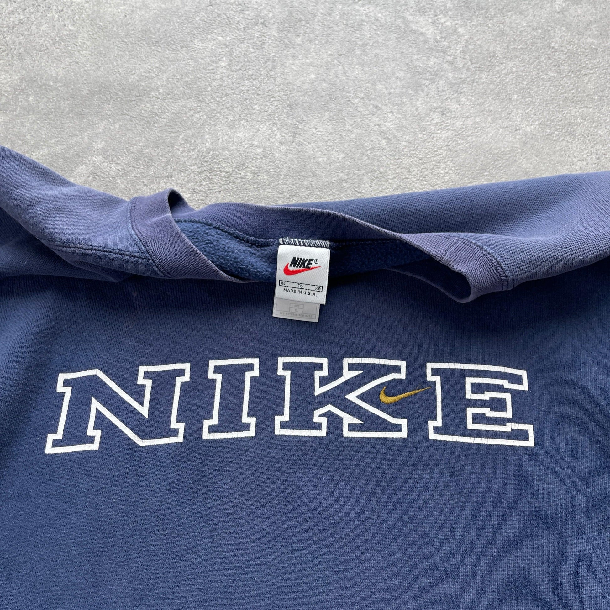 Nike RARE 1990s heavyweight embroidered spellout sweatshirt (XL) - Known Source