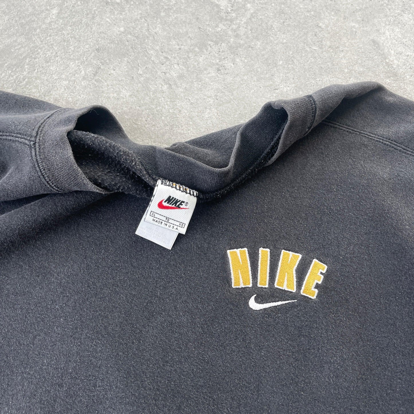 Nike RARE 1990s heavyweight embroidered spellout sweatshirt (XL) - Known Source