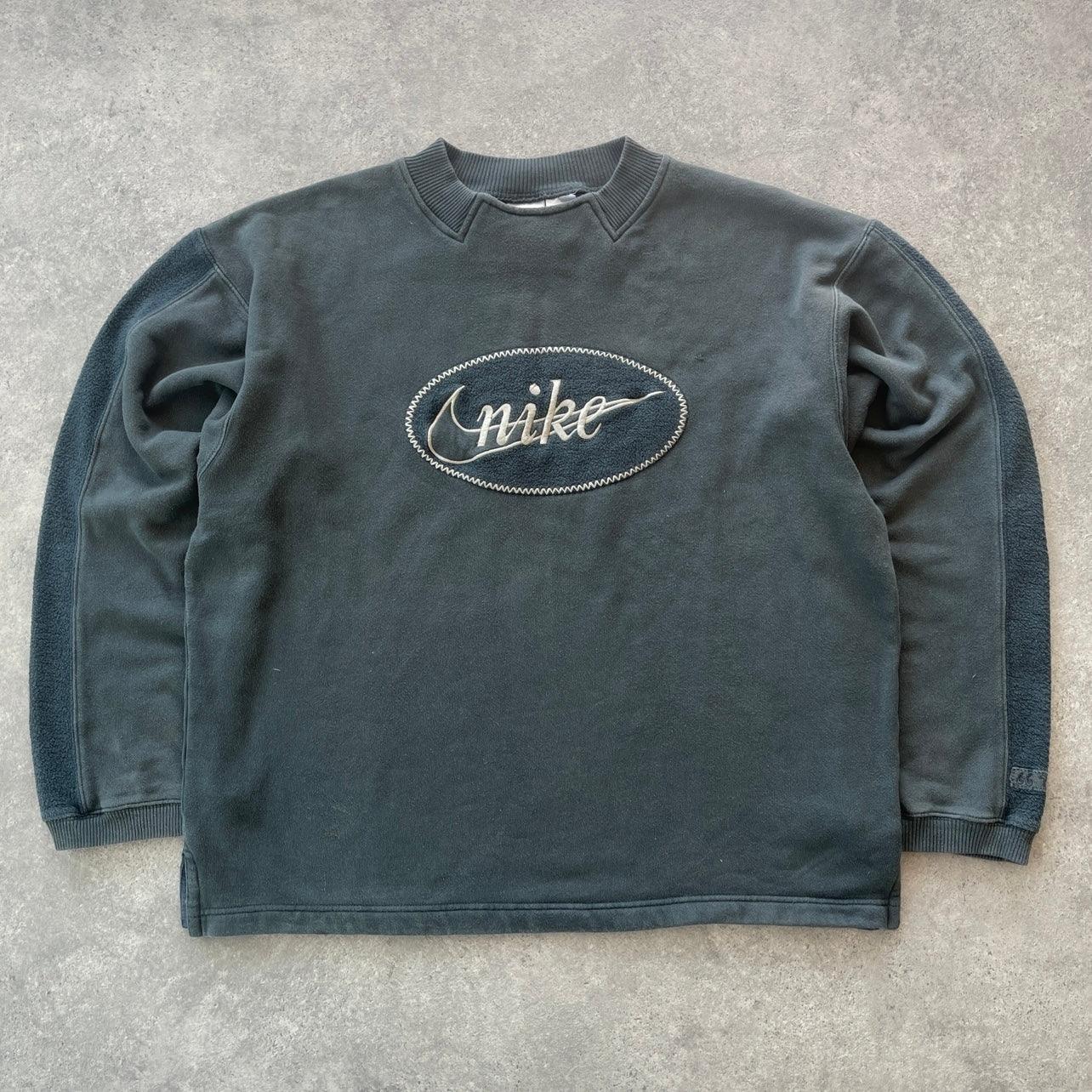 Nike RARE 1990s heavyweight embroidered sweatshirt (M) - Known Source