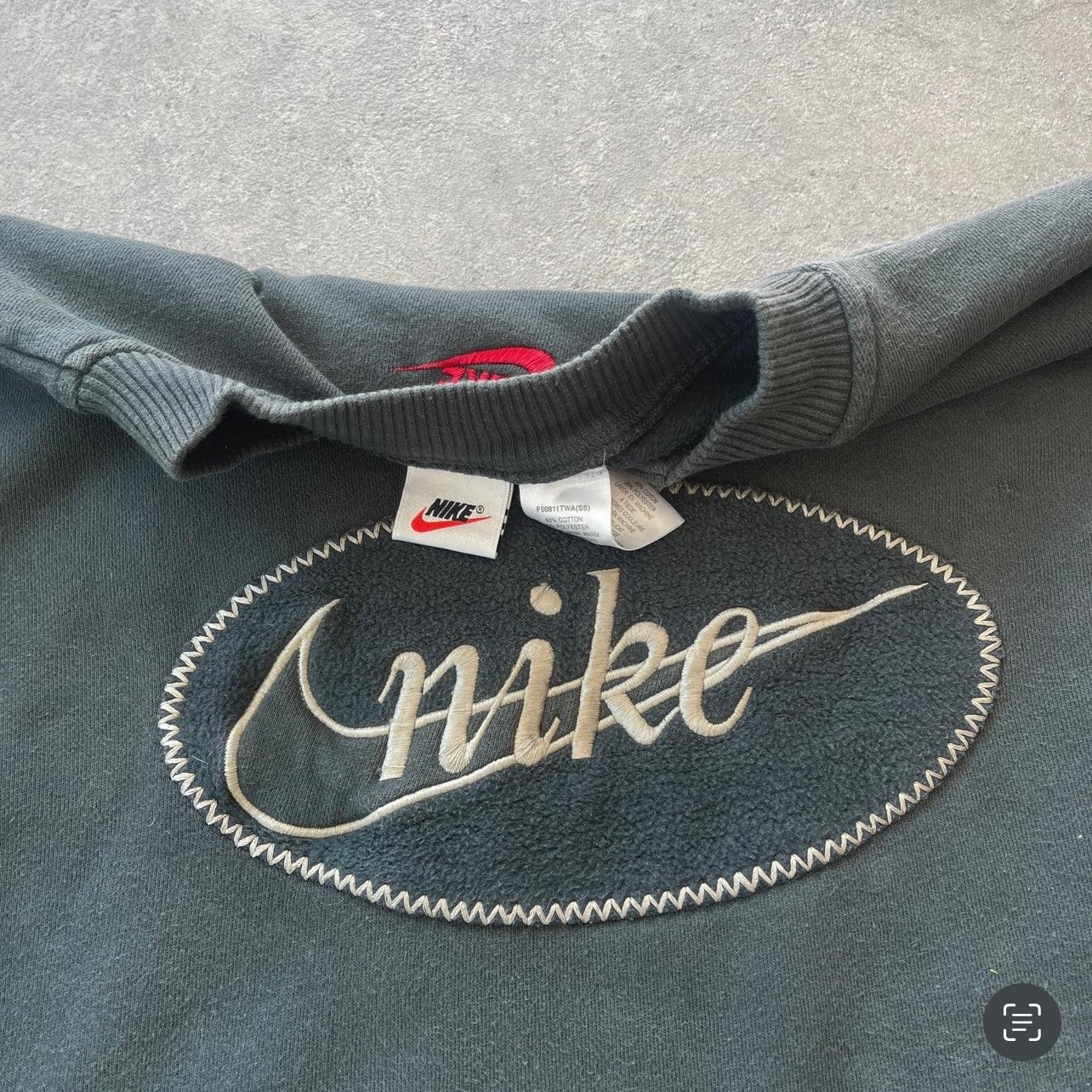 Nike RARE 1990s heavyweight embroidered sweatshirt (M) - Known Source