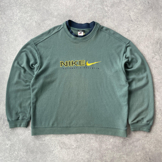 Nike RARE 1990s heavyweight embroidered swoosh sweatshirt (XL) - Known Source