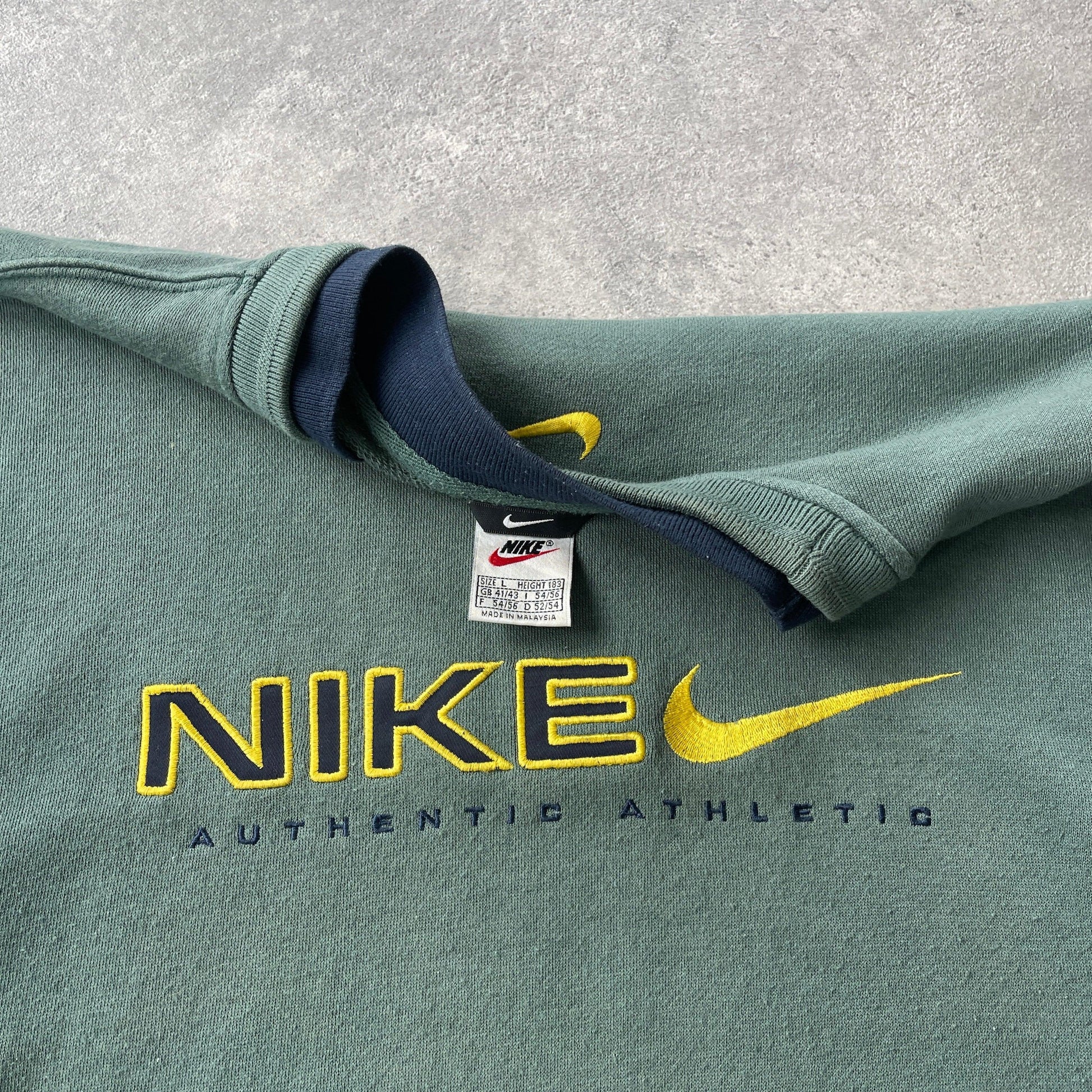 Nike RARE 1990s heavyweight embroidered swoosh sweatshirt (XL) - Known Source