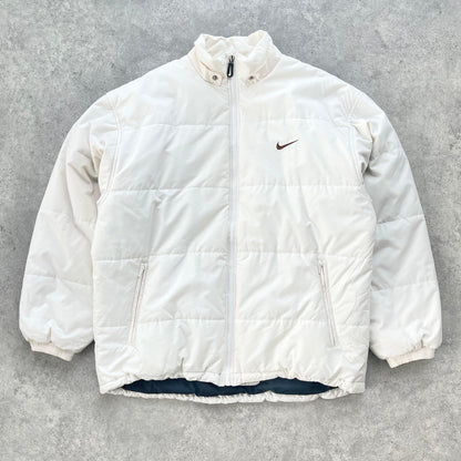 Nike RARE 1990s heavyweight spellout puffer jacket (L) - Known Source