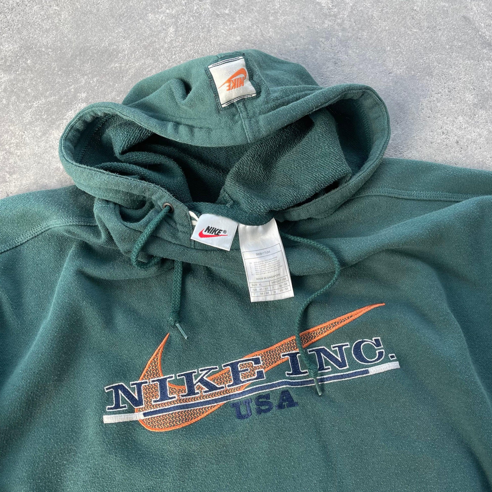 Nike RARE 1990s INC USA heavyweight embroidered hoodie (XL) - Known Source