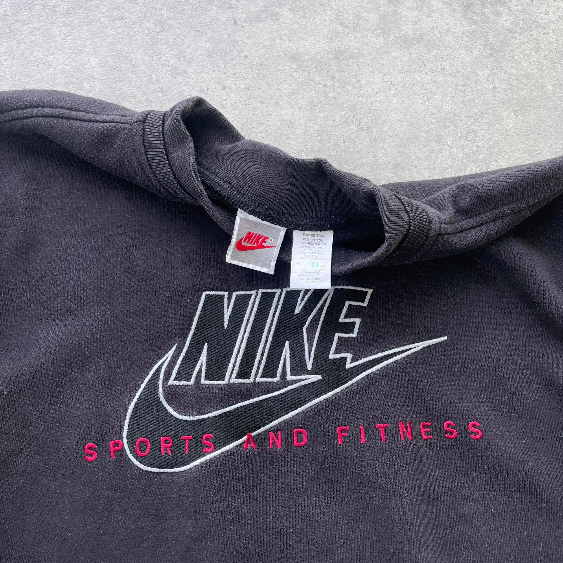 Nike RARE 1990s ‘sports and fitness’ heavyweight embroidered sweatshirt (L) - Known Source