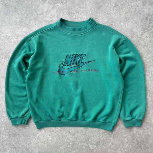 Nike RARE 1990s ‘sports and fitness’ heavyweight embroidered sweatshirt (M) - Known Source