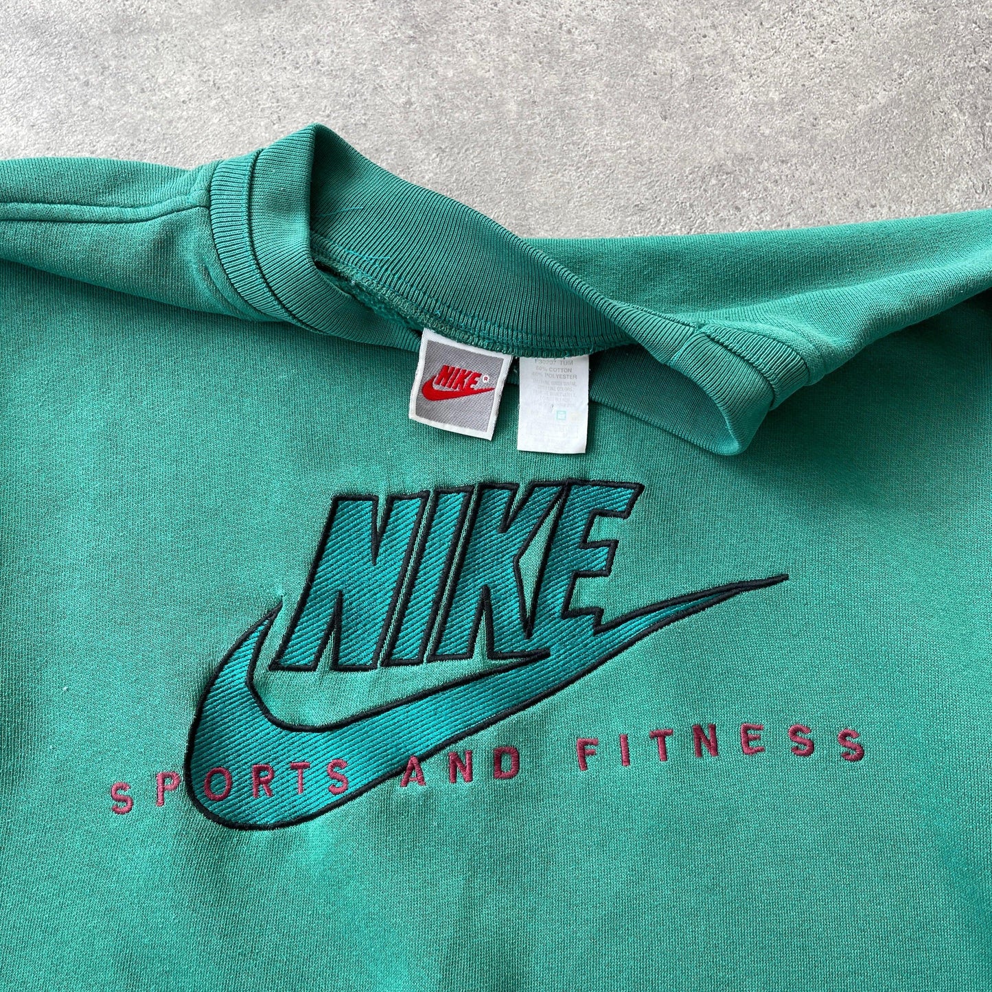 Nike RARE 1990s ‘sports and fitness’ heavyweight embroidered sweatshirt (M) - Known Source