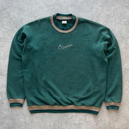 Nike RARE 1990s ‘Swoosh Brand’ heavyweight embroidered sweatshirt (XL) - Known Source