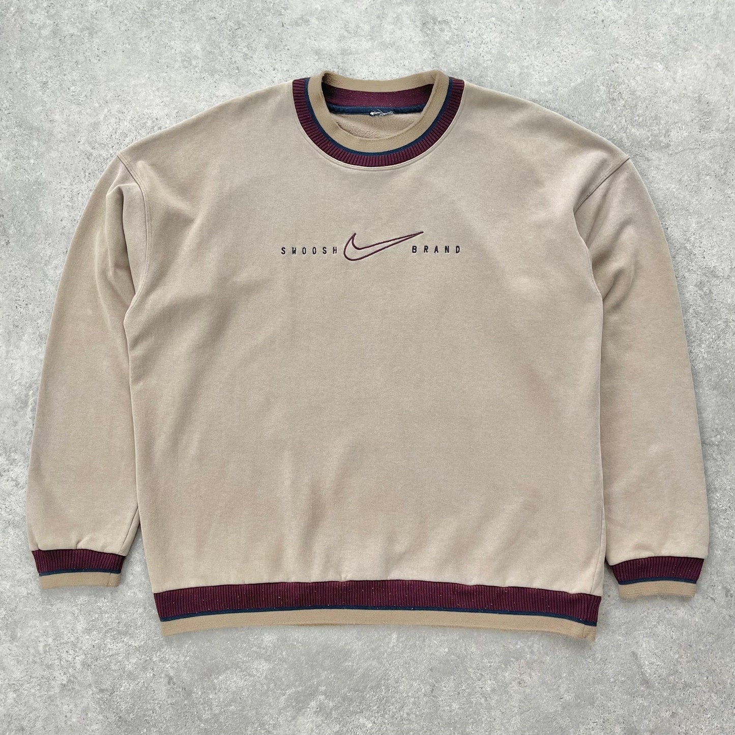 Nike RARE 1990s ‘Swoosh Brand’ heavyweight embroidered sweatshirt (XL) - Known Source