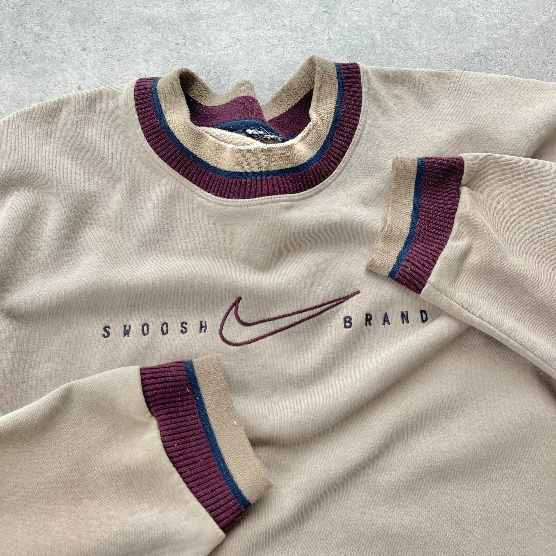 Nike RARE 1990s ‘Swoosh Brand’ heavyweight embroidered sweatshirt (XL) - Known Source