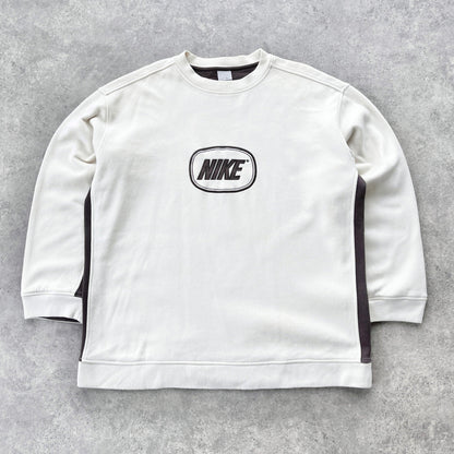 Nike RARE 2000s heavyweight embroidered swoosh sweatshirt (XL) - Known Source