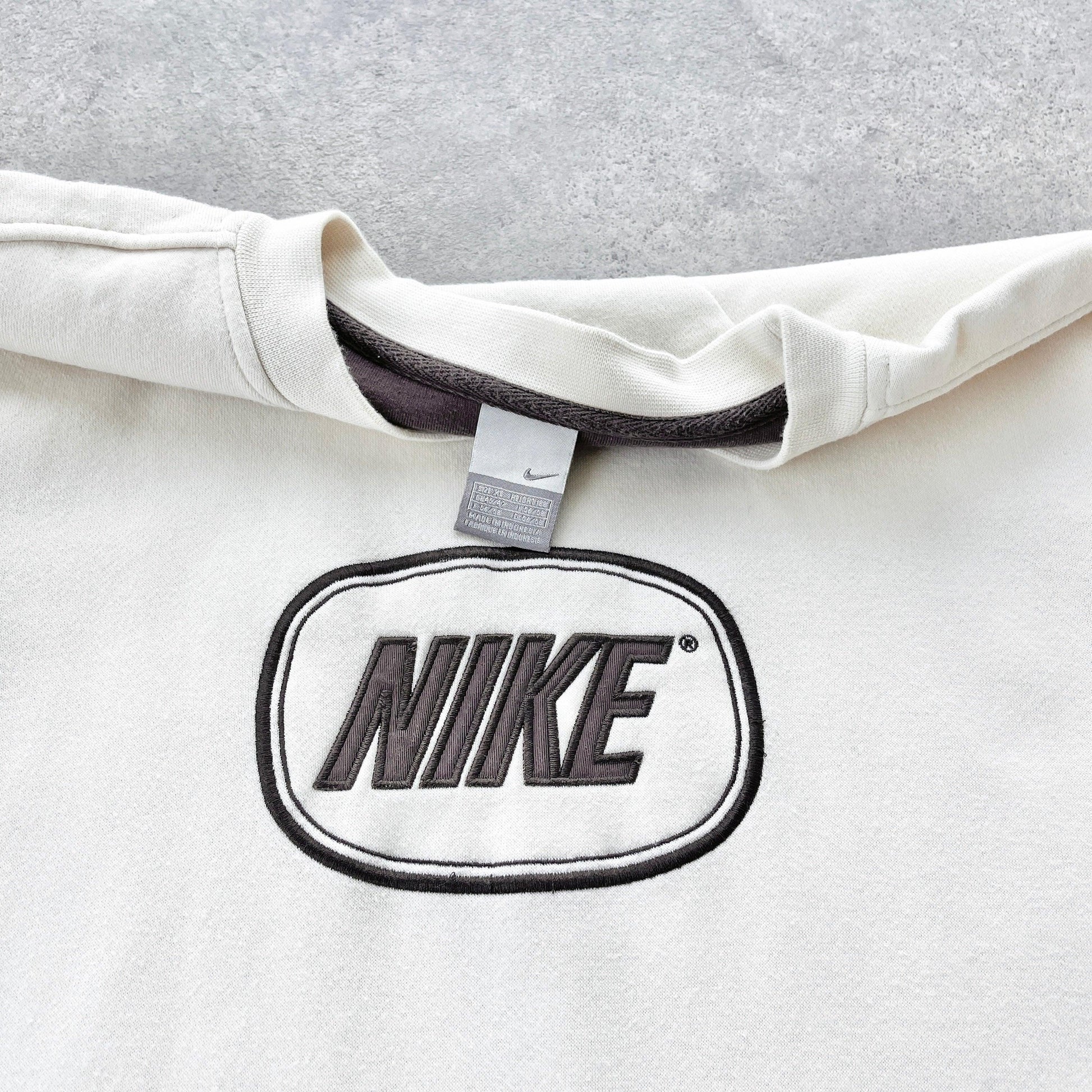 Nike RARE 2000s heavyweight embroidered swoosh sweatshirt (XL) - Known Source