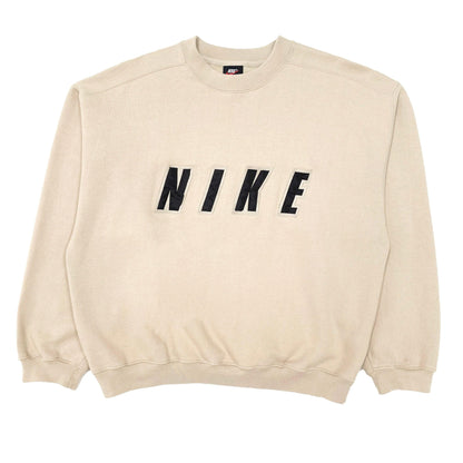 Nike RARE 90s embroidered heavyweight beige sweatshirt (S) - Known Source