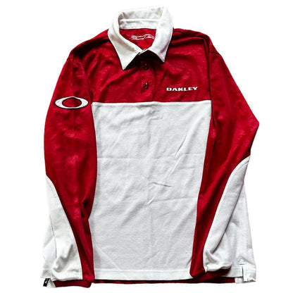 Oakley logo Red Long sleeve polo shirt - Known Source