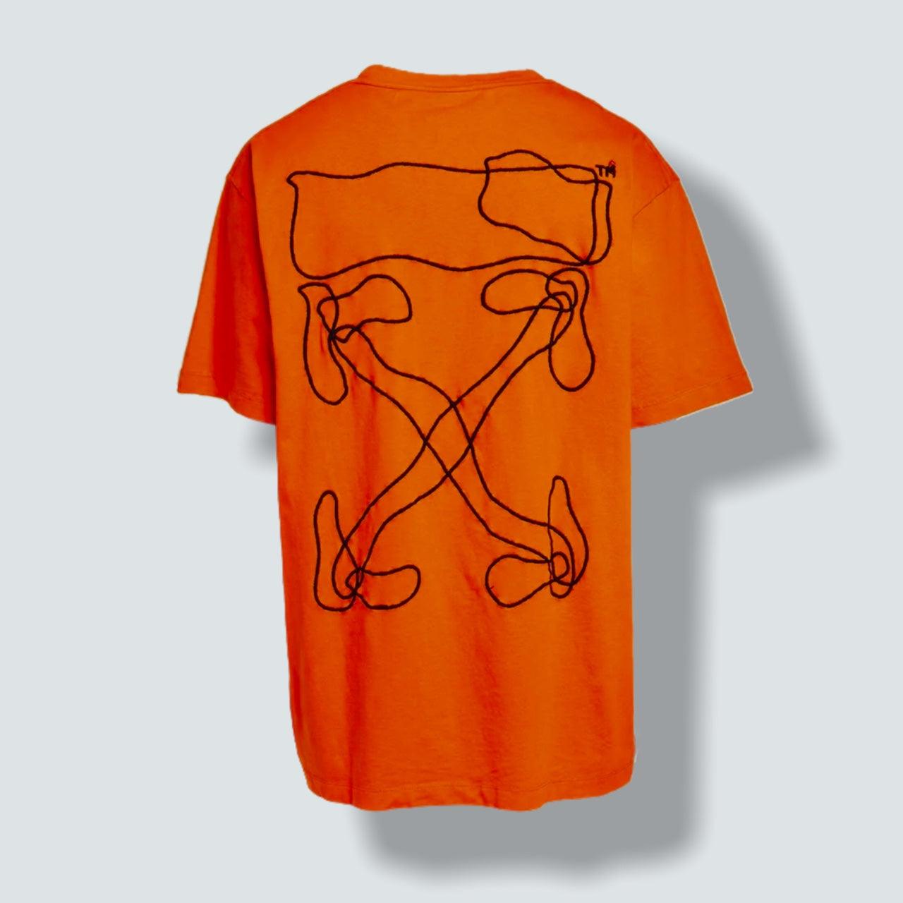 Off-White Abstract Arrows Tee in Orange (L) - Known Source