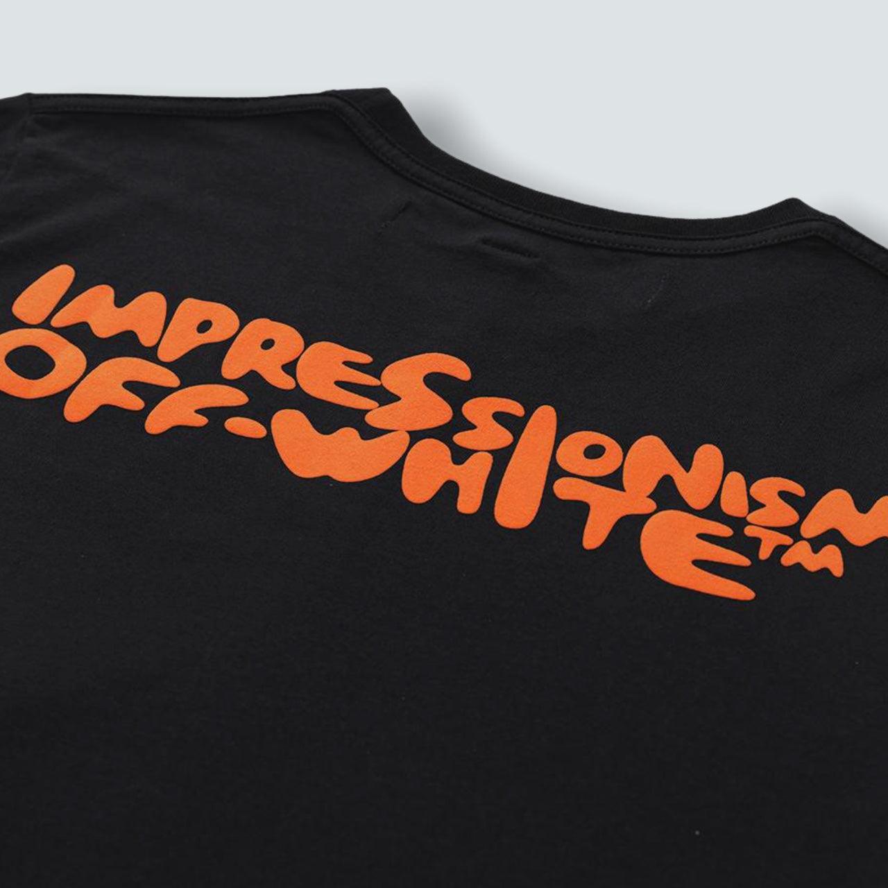 Off-white SS/19 Impressionism Orange Graphic Black Tee T-shirt (L) - Known Source