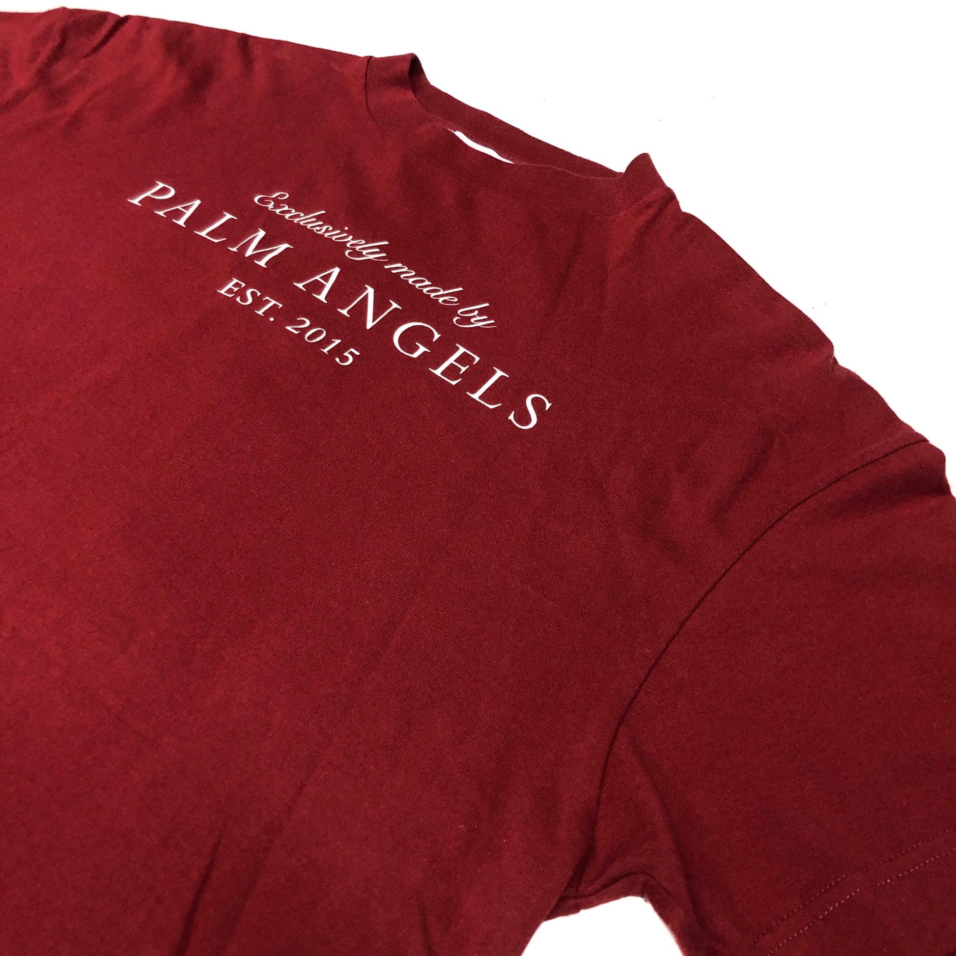 Palm Angels EST 2015 Spell Out Short Sleeved T Shirt with Back Print Initials - Known Source