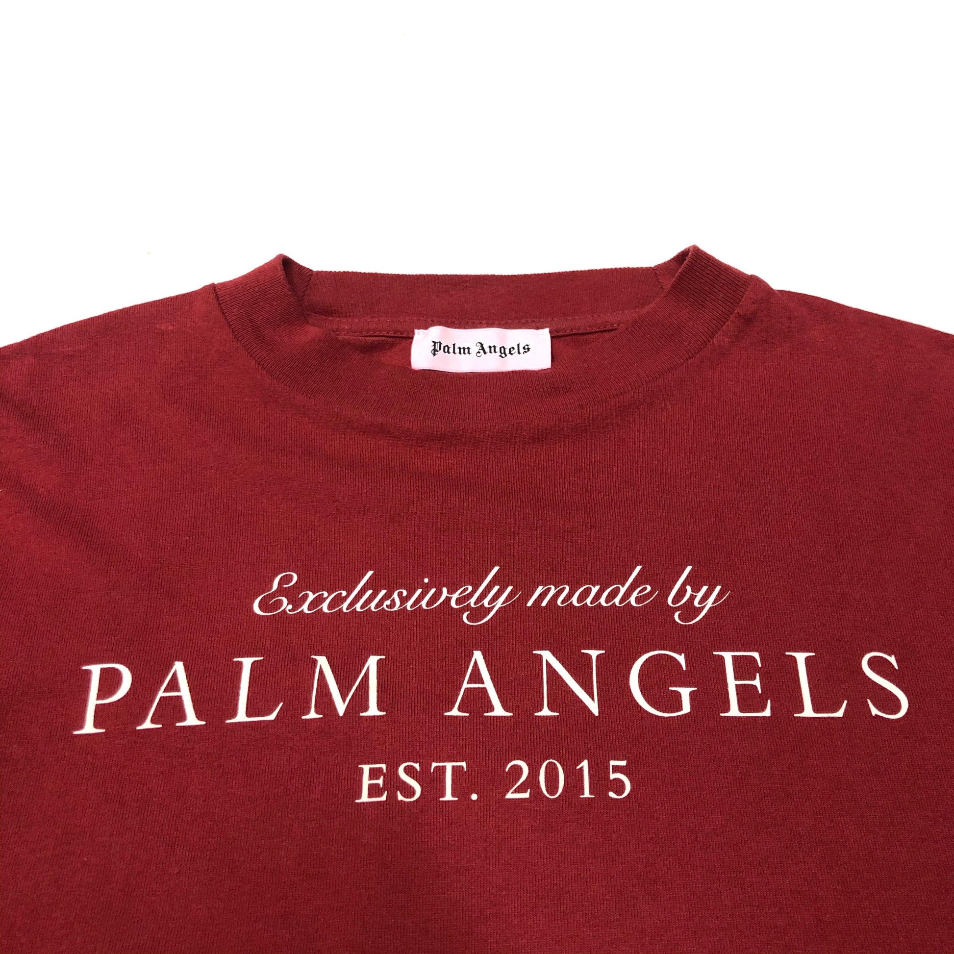 Palm Angels EST 2015 Spell Out Short Sleeved T Shirt with Back Print Initials - Known Source