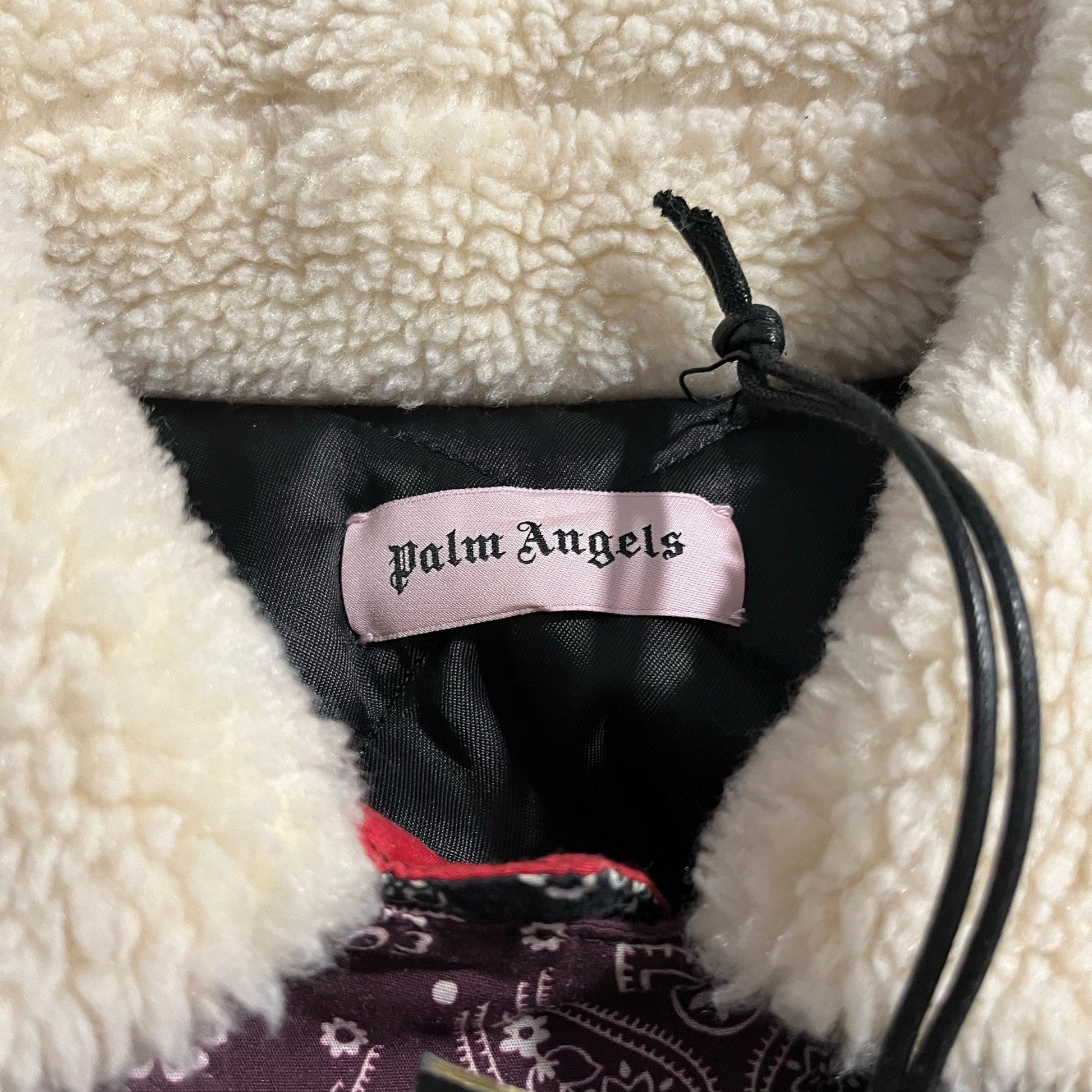 Palm Angels Zip Up Bandana Sherpa Bomber Jacket - Known Source