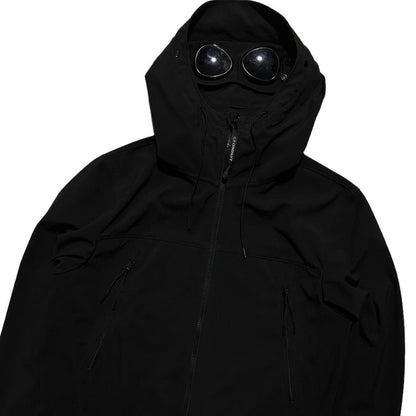 CP Company Black Soft Shell Goggle Jacket - Known Source