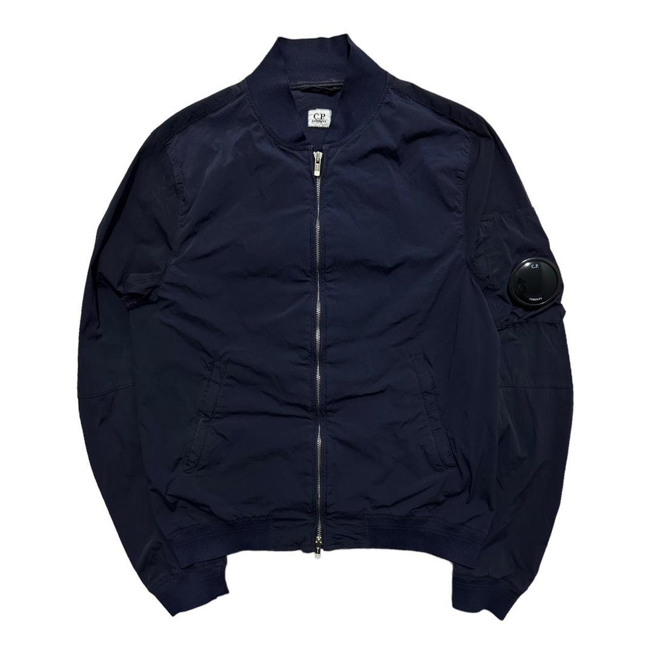 CP Company Dark Blue Nycra Nylon Big Lens Bomber Jacket - Known Source